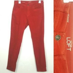 LOFT - Orange Corduroy Curvy Super Skinny 28/6